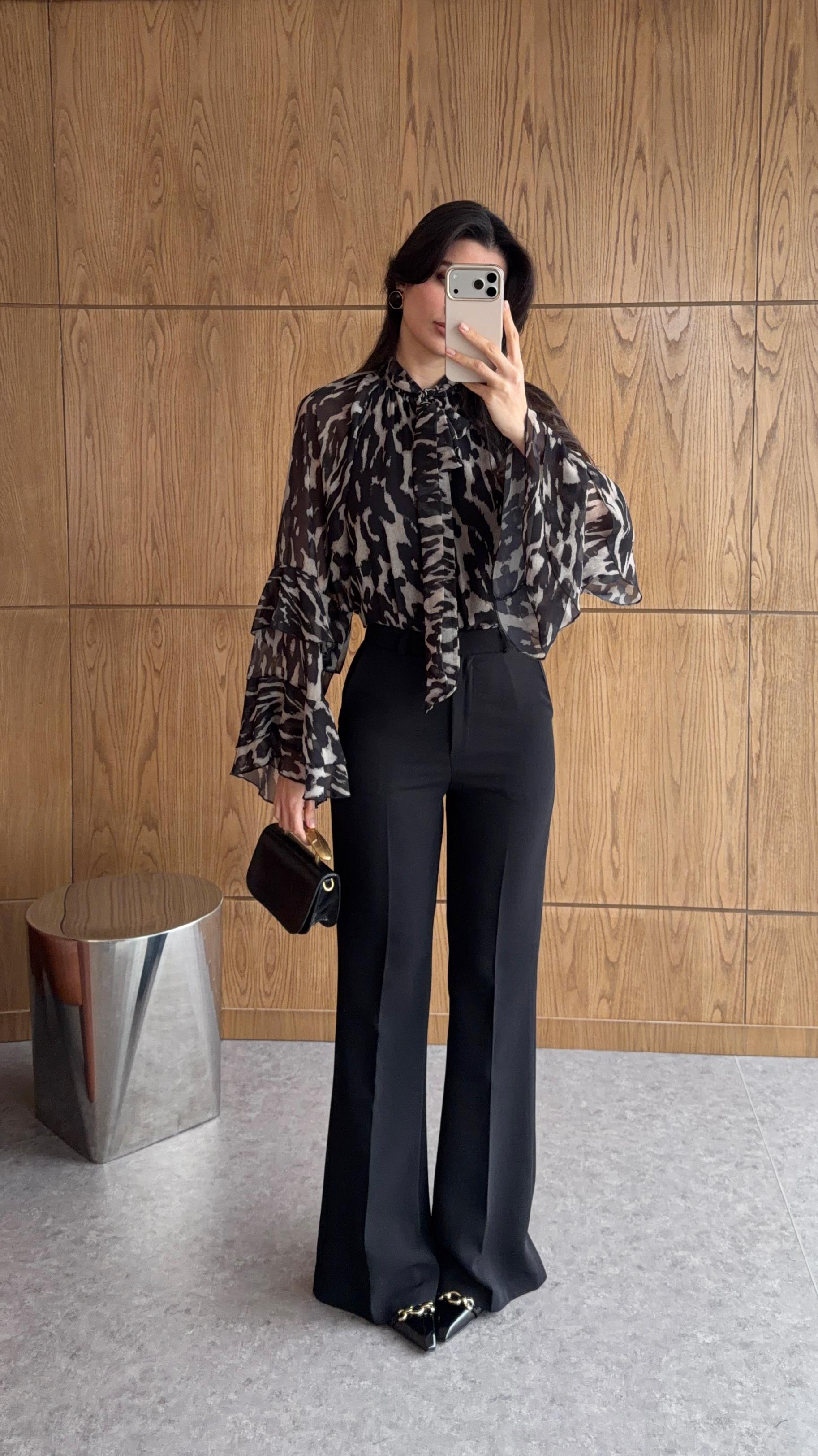 Tok Kumaş Siyah İspanyol Kumaş Pantolon