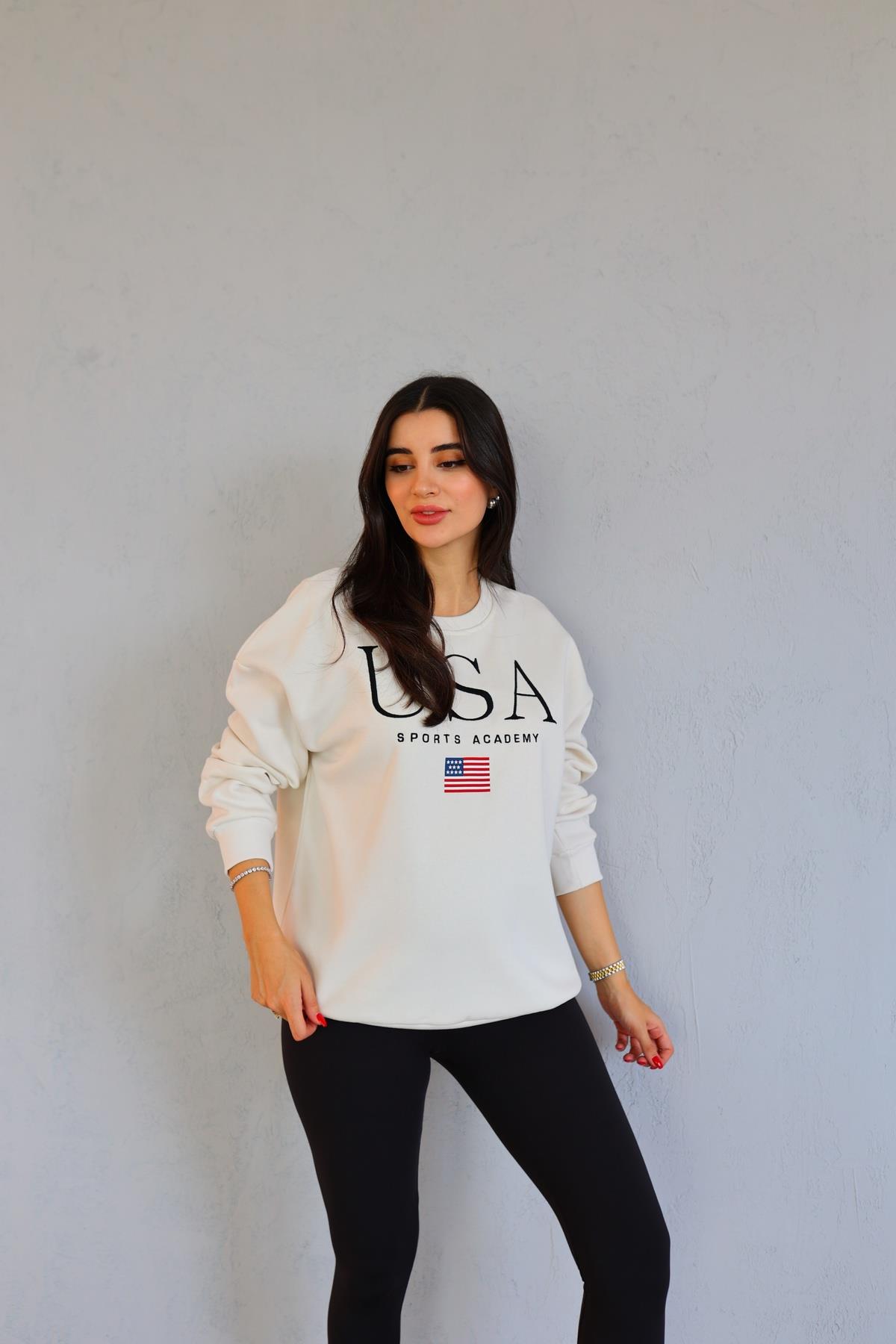 USA Beyaz Sweat