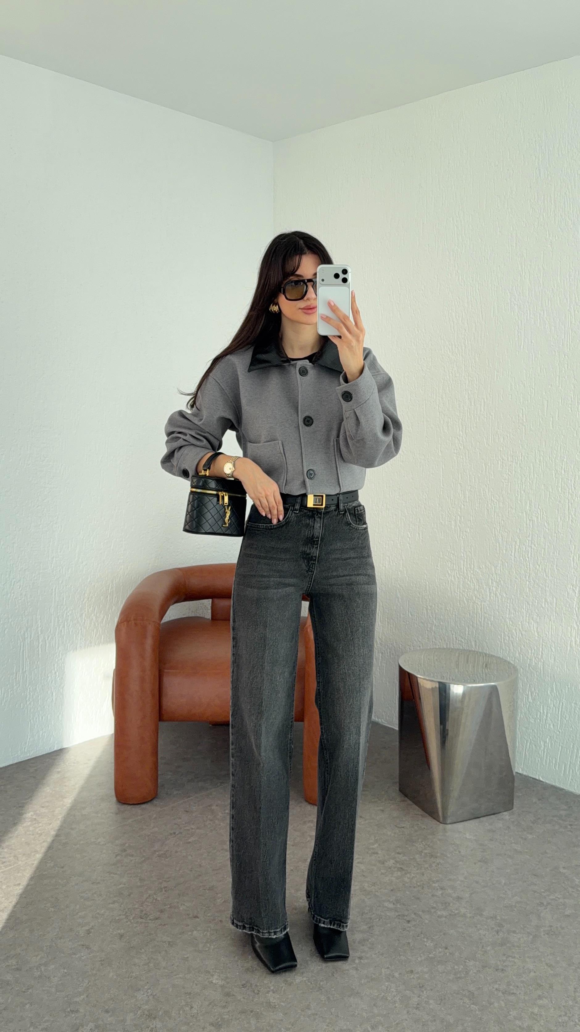 Wide Leg Antrasit Jean