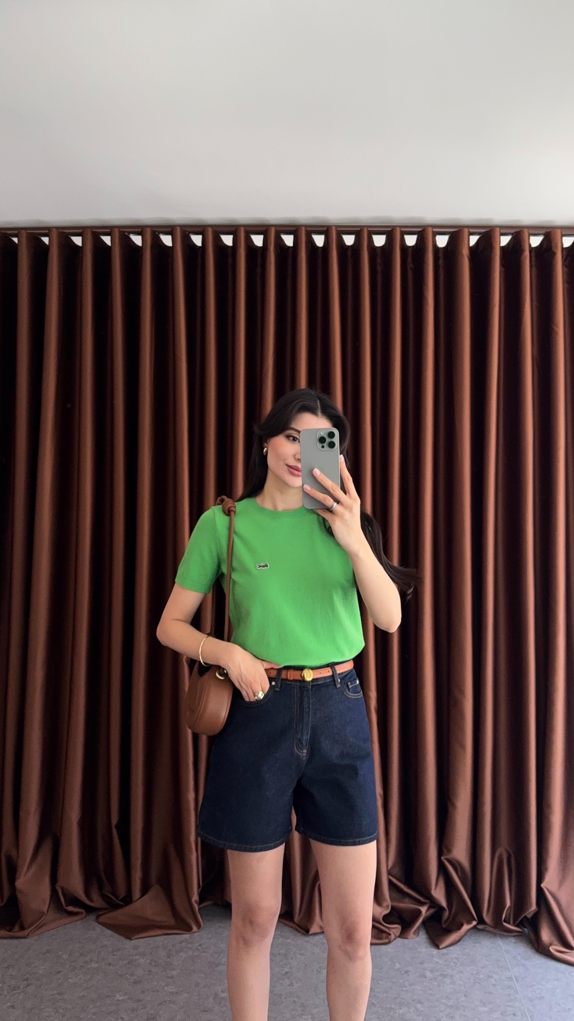 Yeşil Yazlık Triko Bluz