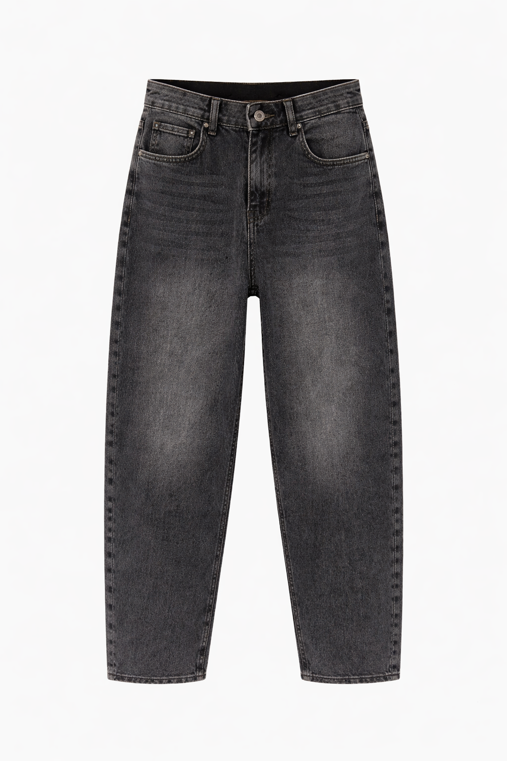 Yıkamalı Antrasit Baggy Jean