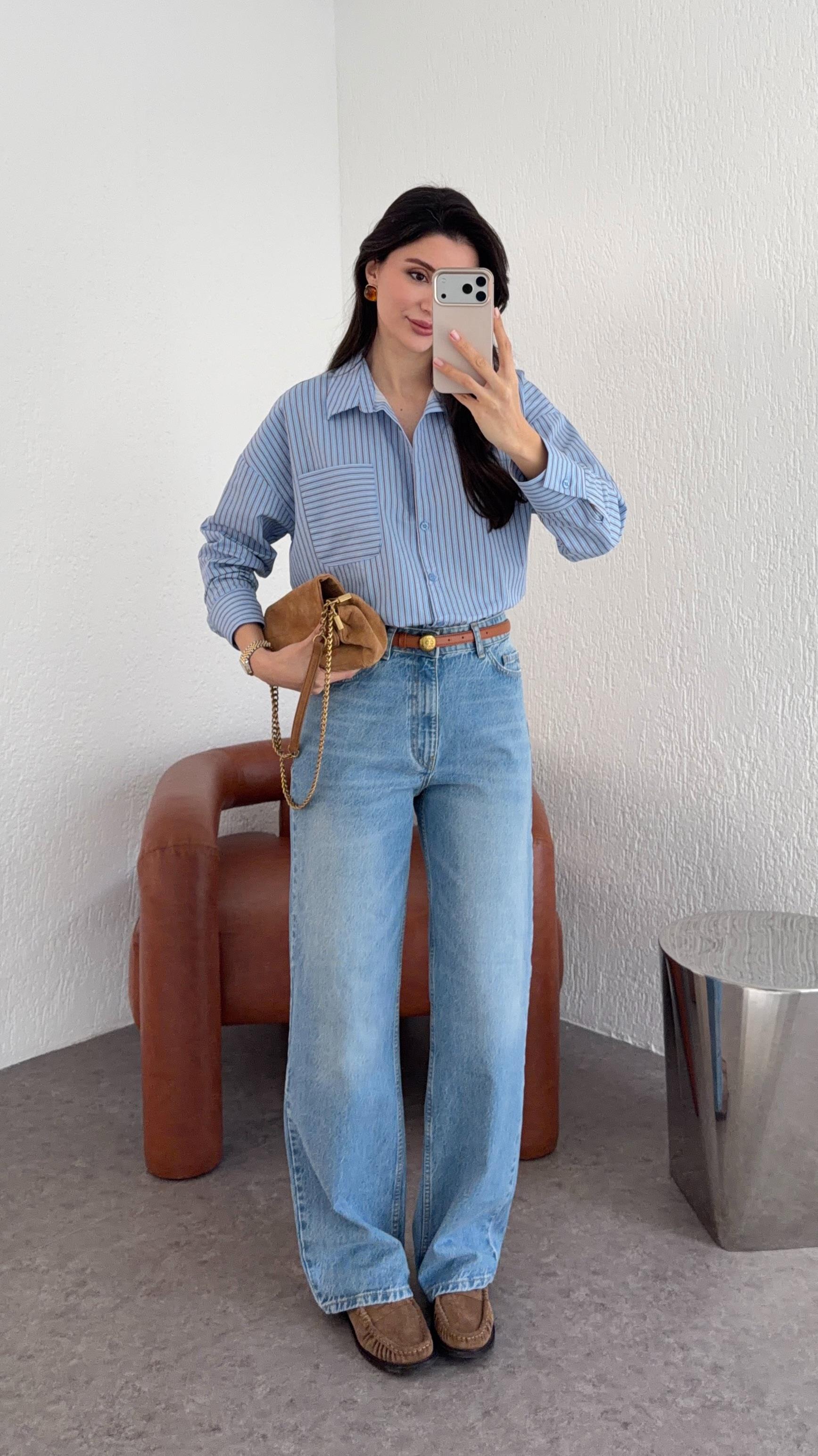 Yıkamalı Mavi Straight Jean