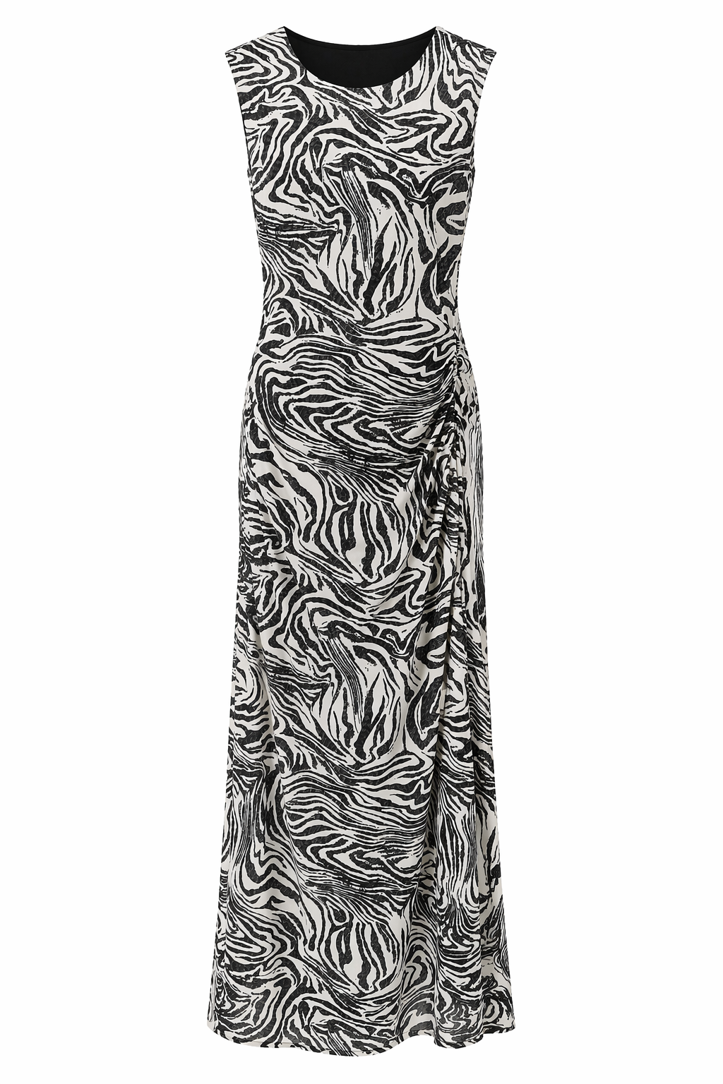 Zebra Desen Maxi Elbise