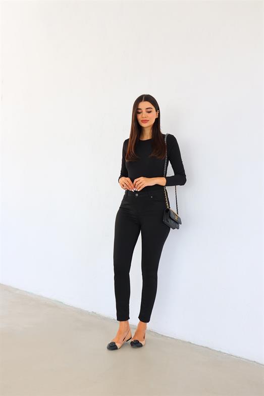 Full Likralı Modal Siyah Skinny Jean