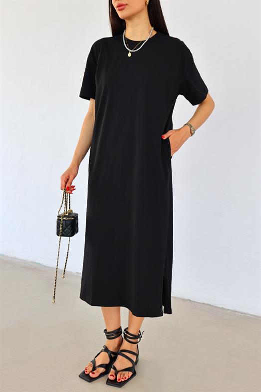 Houl Siyah Basic Elbise