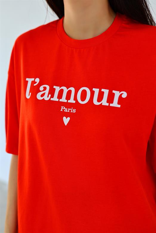 L'amour Kırmızı Tshirt
