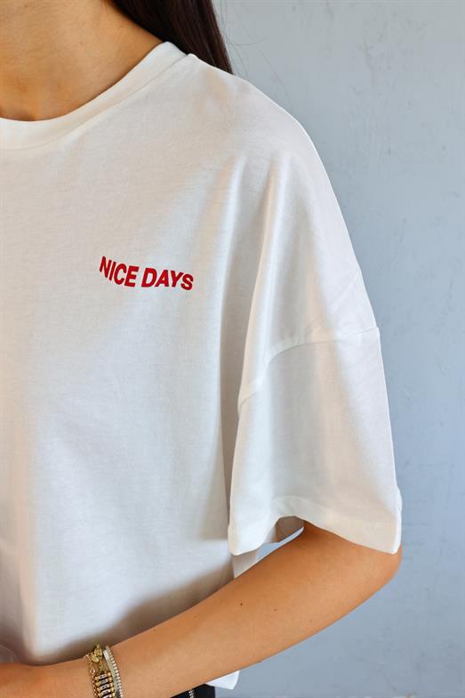 Nice Days Beyaz Tshirt