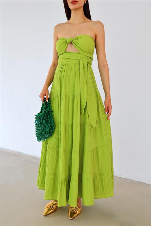Yeşil Straplez Elbise