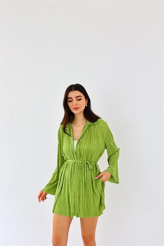 Tive Yeşil Kimono/Şort Takım