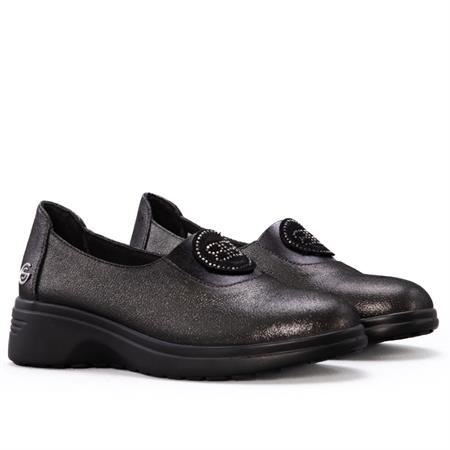 Gusse Ester Kadın Simli Hakiki Deri Ayakkabı 410