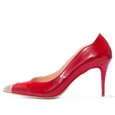 Gusse Gema Kadın Hakiki Rugan Deri Stiletto Ayakkabı-K1605M1-3