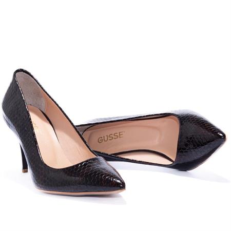 Gusse Katy Kadın Hakiki Rugan Deri Kroko Stiletto Ayakkabı K140