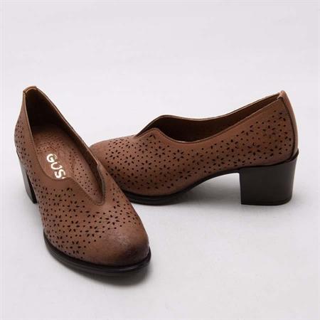 GUSSE LANA KADIN HAKIKI DERI TOPUKLU AYAKKABI 345