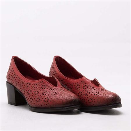 GUSSE LANA KADIN HAKIKI DERI TOPUKLU AYAKKABI 345