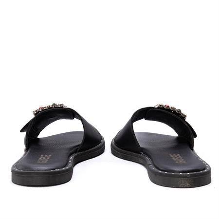 Gusse Petya Kadın Hakiki Deri Taş İşlemeli Memory Foam Terlik 243608