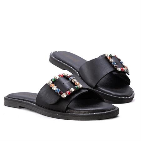 Gusse Petya Kadın Hakiki Deri Taş İşlemeli Memory Foam Terlik 243608