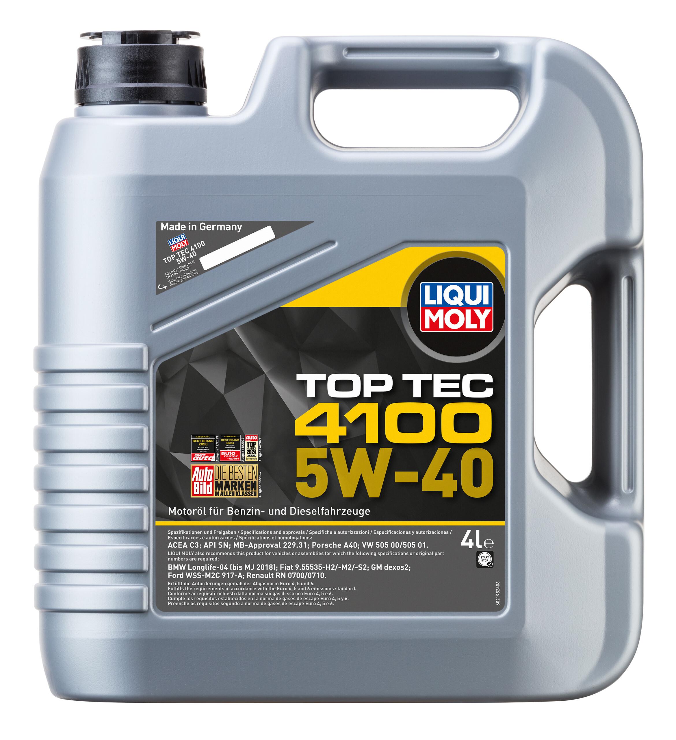 TOP TEC 4100 TAM SENTETİK 5W40 MOTOR YAĞI 4 L
