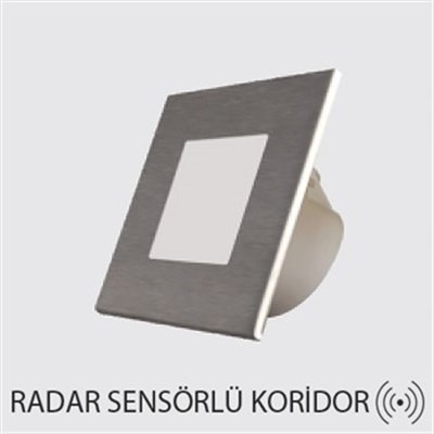 CT5173 1.5W BEYAZ KARE LEDLİ RADAR SENSÖRLÜ KORİDOR ARMATÜRÜ CATA (GEÇMELİ KASAYA UYGUNDUR)
