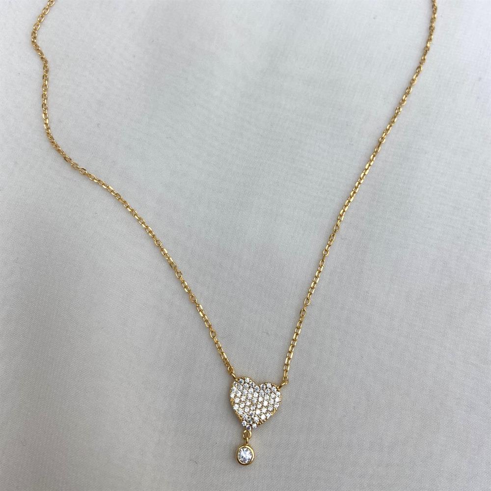 KolyeKalp Taş Kolye Gold