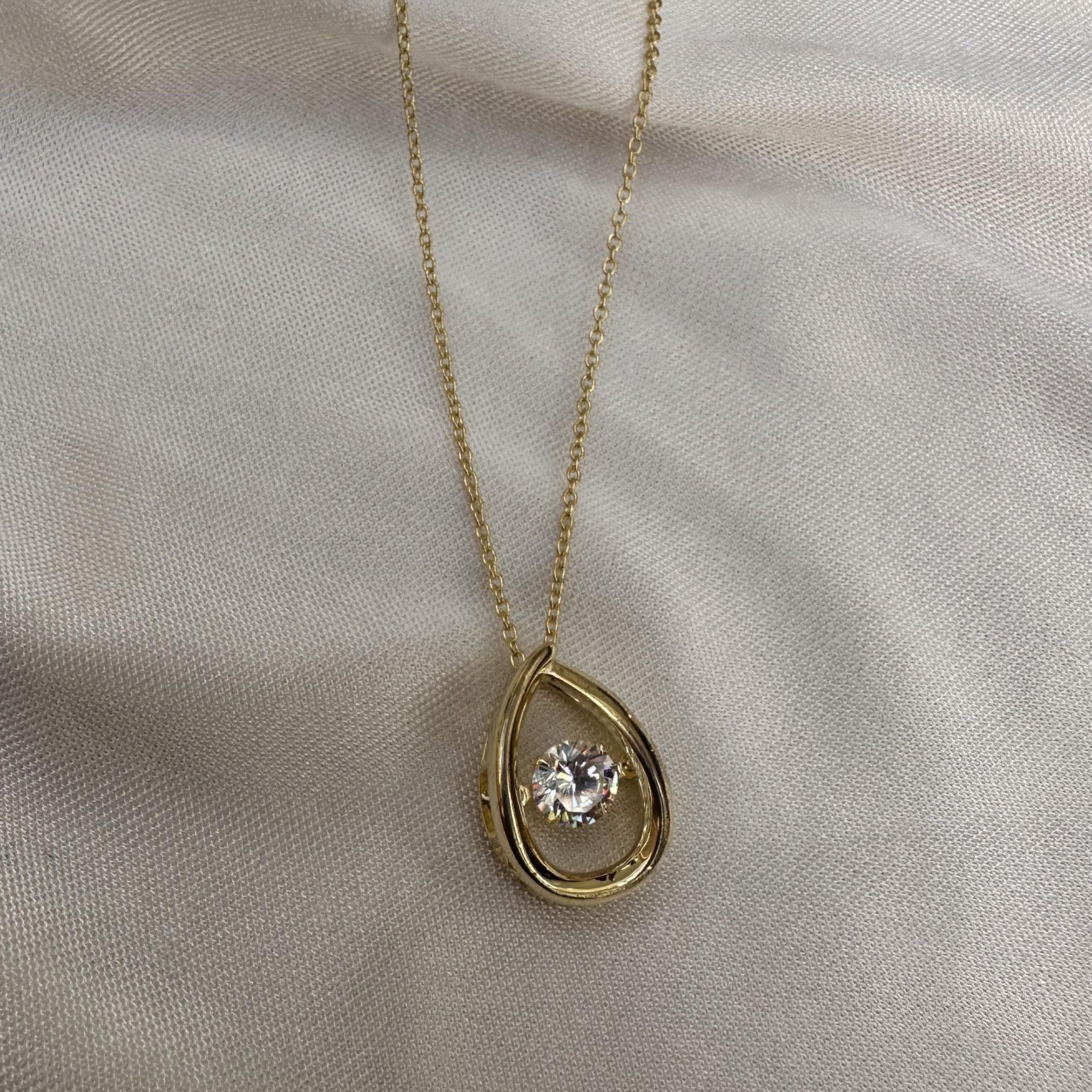 KolyeTaş Detay Damla Kolye Kolye Gold