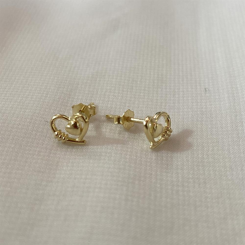 KüpeBoru Mini Kalp Küpe Gold