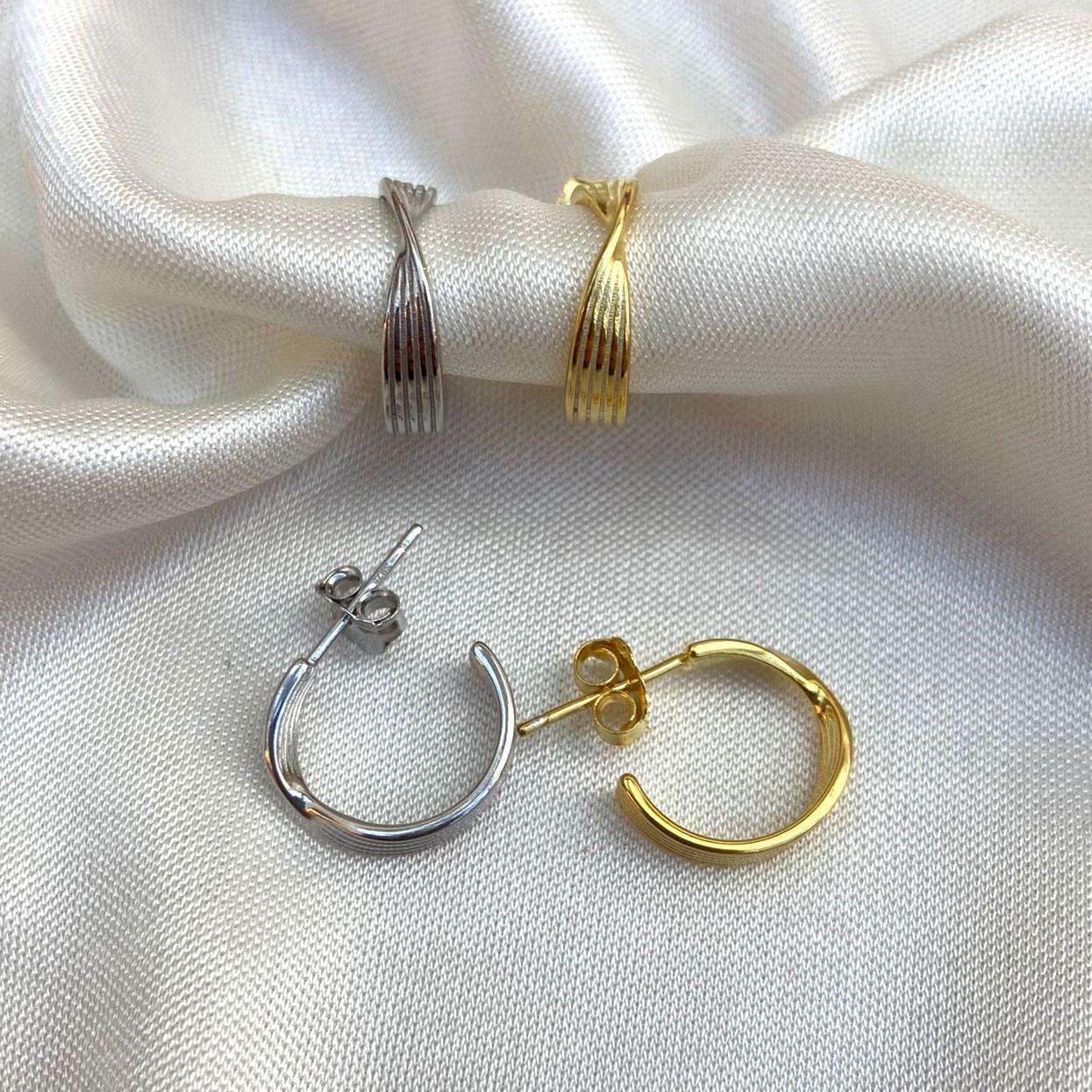 KüpeKalem Detay Mini Halka Küpe Gold 