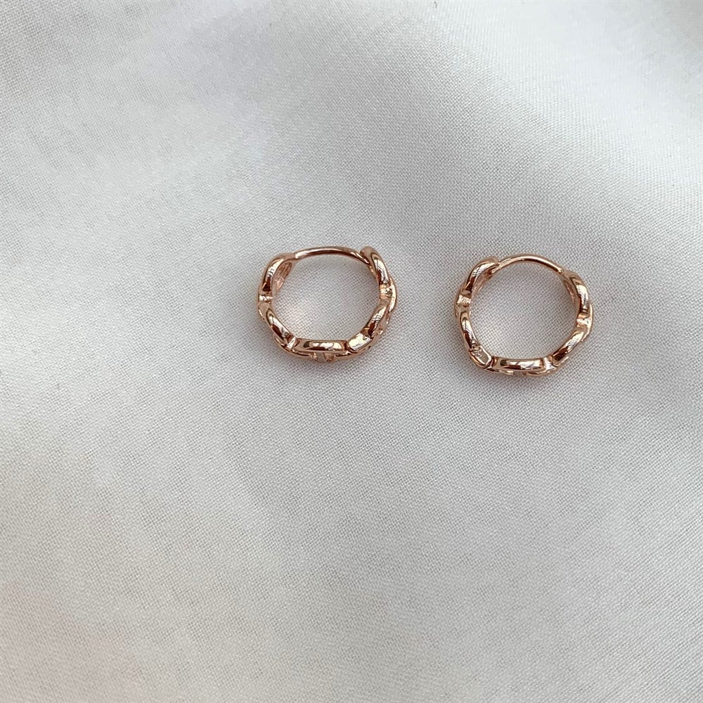 KüpeMinimal Zincir Halka Küpe Rose