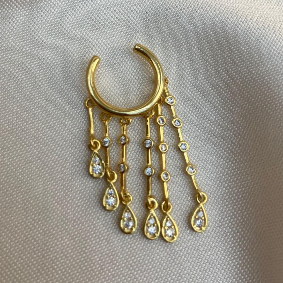 KüpeTaş Saçaklı Cuff Gold