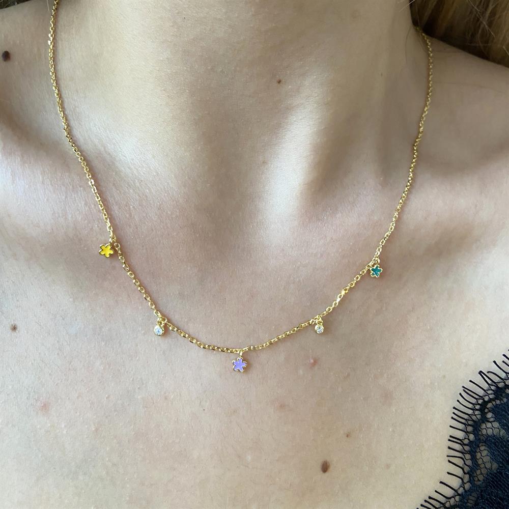 KolyeMineli Mini Kelebek Saçaklı Kolye Gold