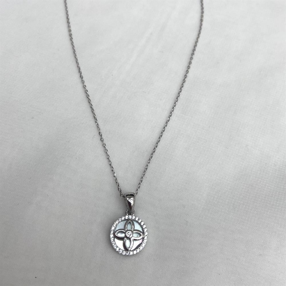 KolyeSedefli Taş Detay Yonca 