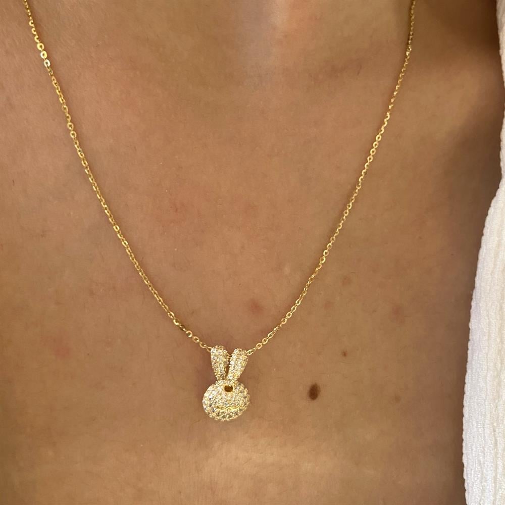 KolyeTaşlı Tavşan Kolye Gold