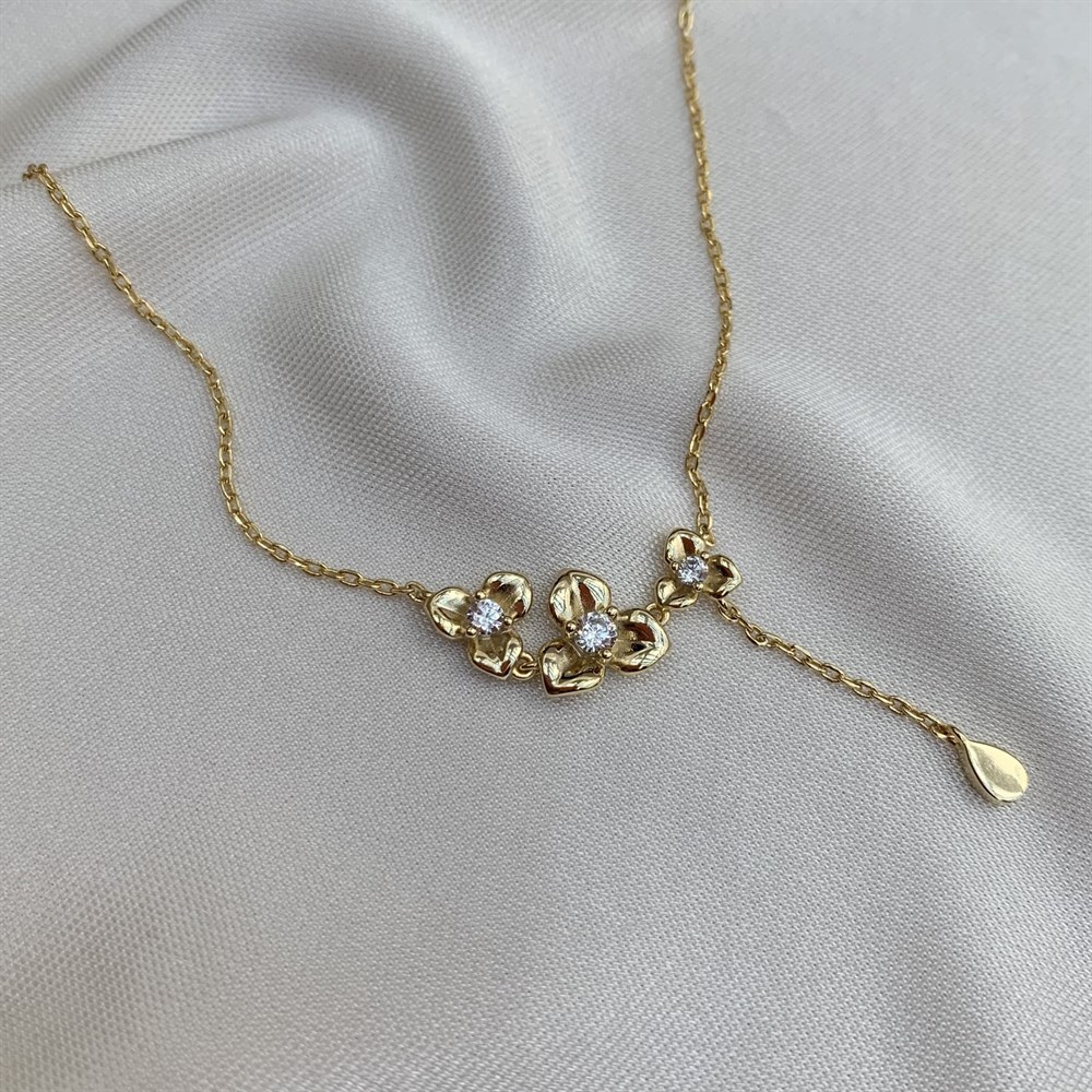 KolyeÜç Çiçek Y Kolye