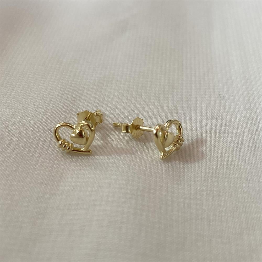 KüpeBoru Mini Kalp Küpe Gold