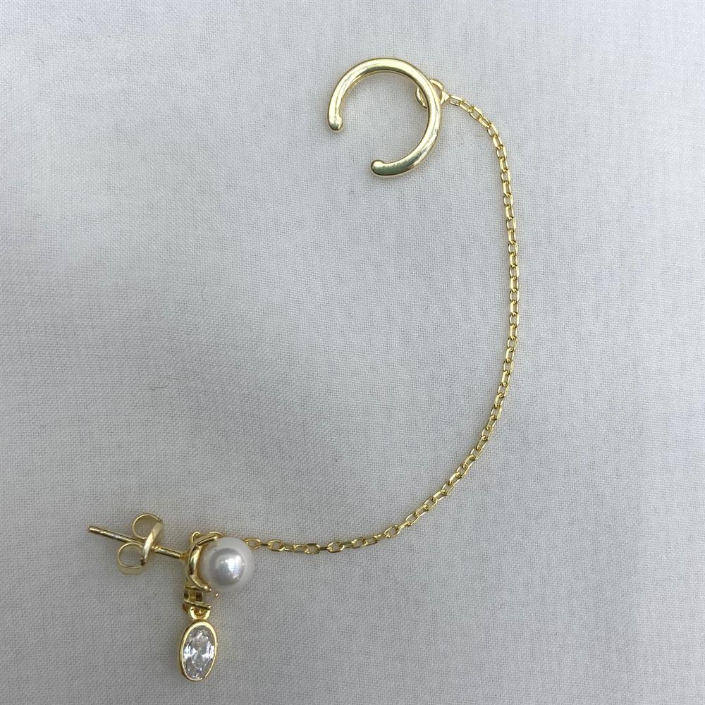 Küpeİnci Sallantılı Zincir Küpe Cuff Kombin 
