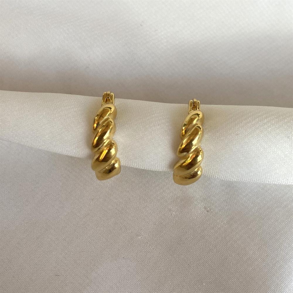 KüpeKalın Burgu Halka Küpe Gold
