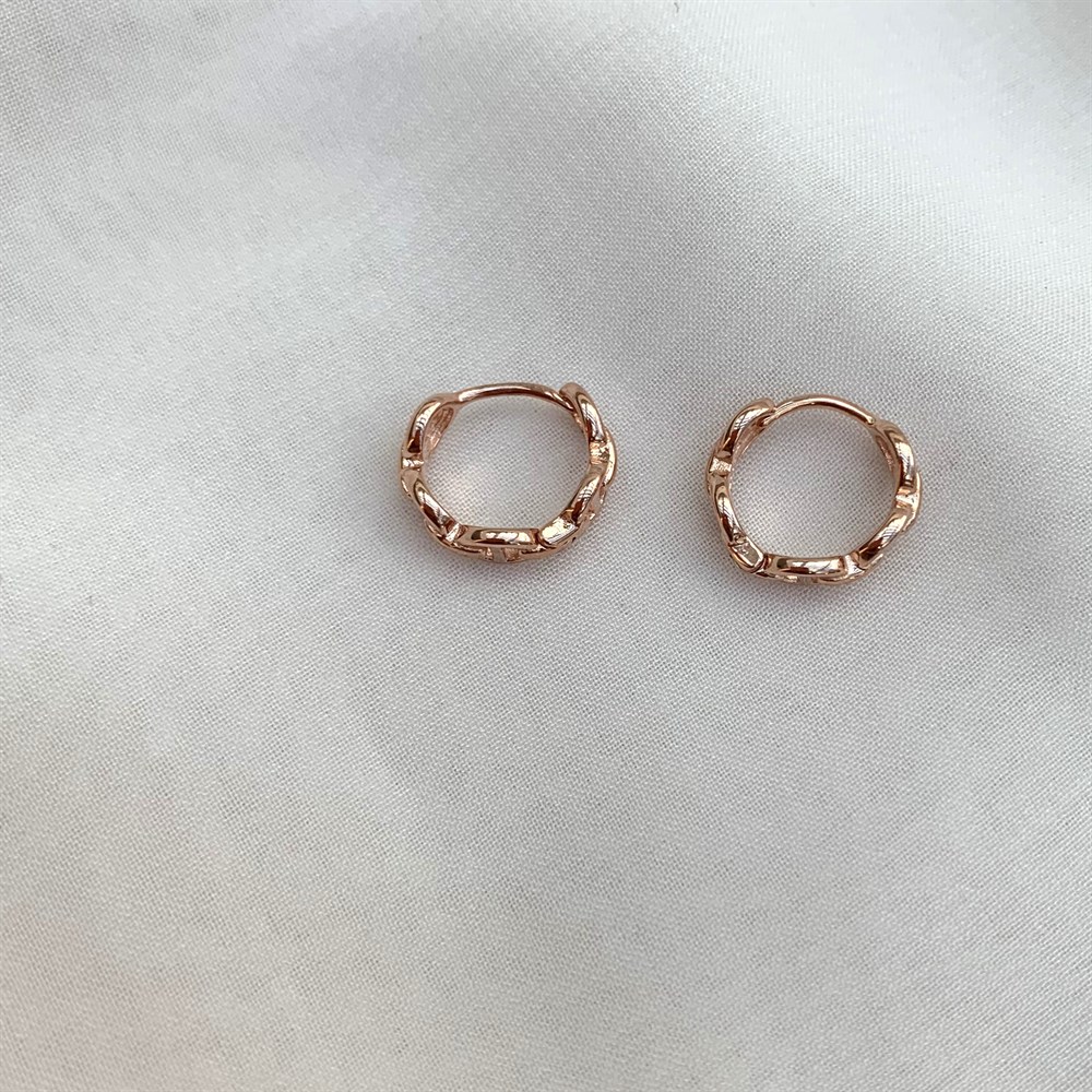 KüpeMinimal Zincir Halka Küpe Rose