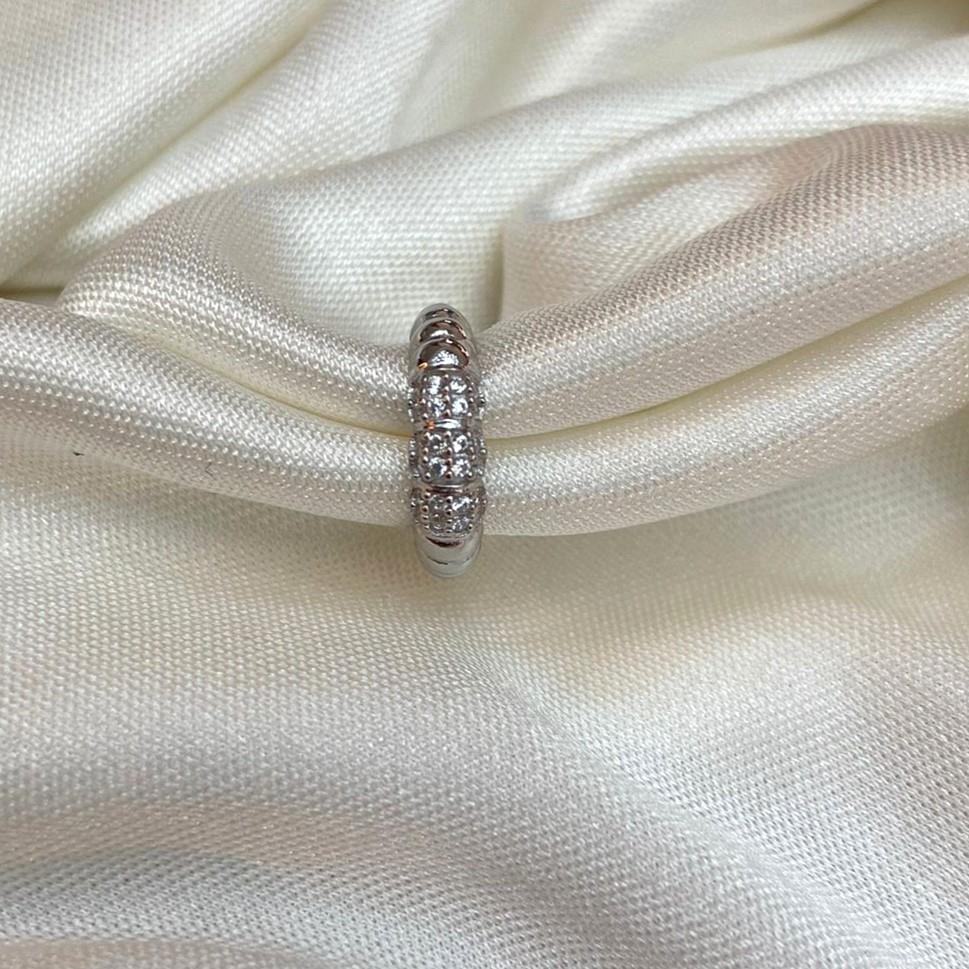 KüpeTaşlı Mini Burgu Cuff Rodyum 