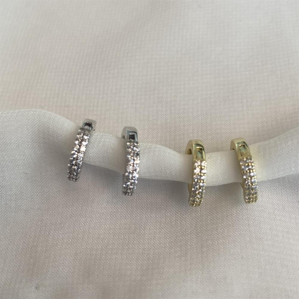 KüpeTaşlı Mini Halka Küpe 