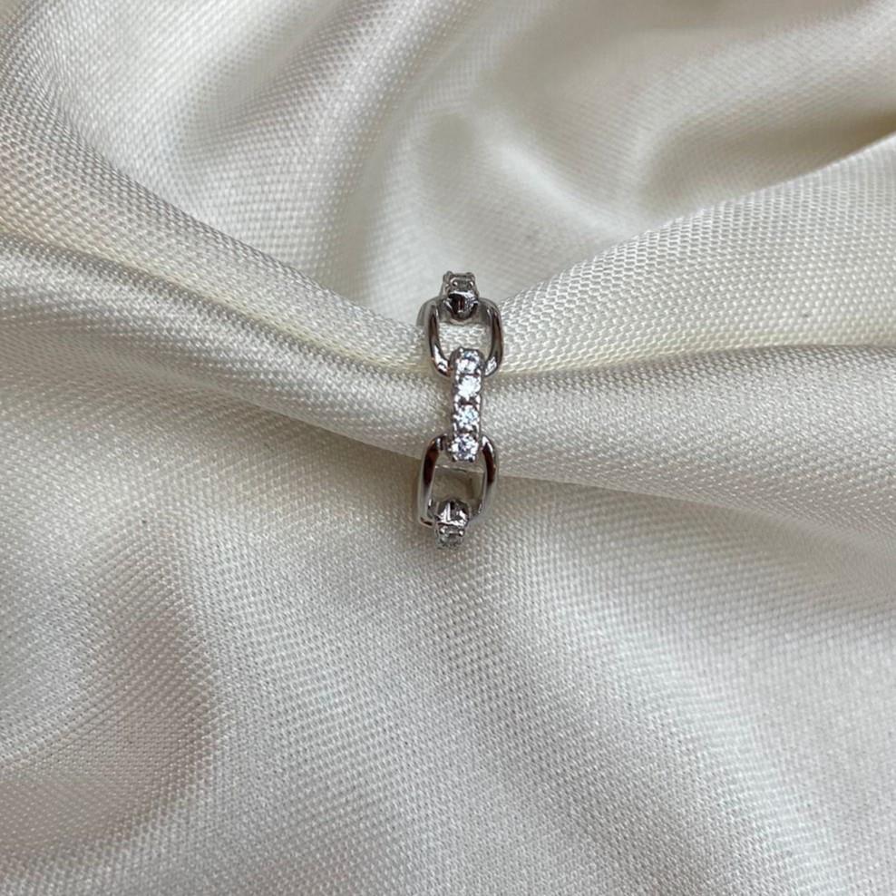 KüpeTaşlı Zincir Cuff Rodyum 
