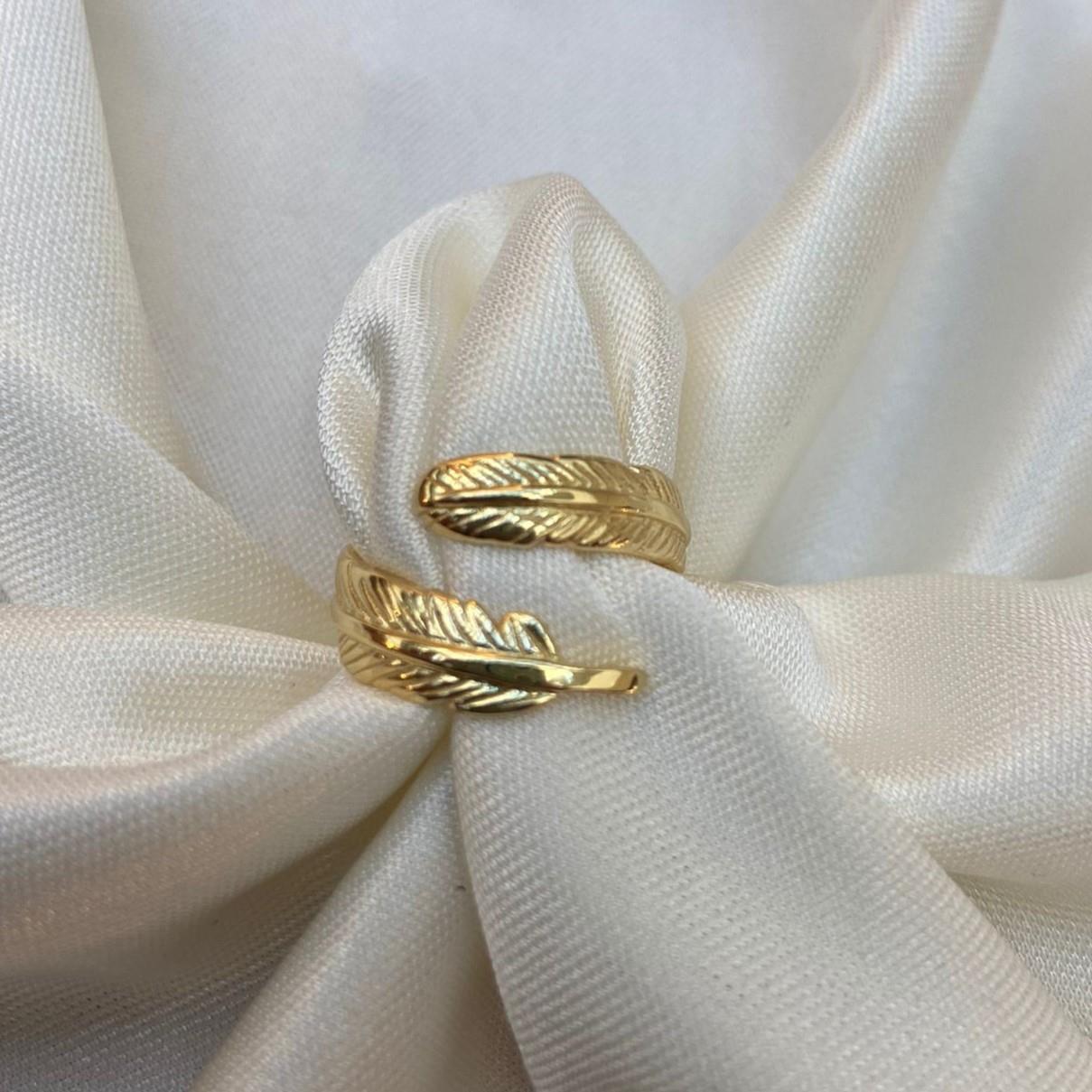 Yüzük Açık Tüy Yüzük Gold