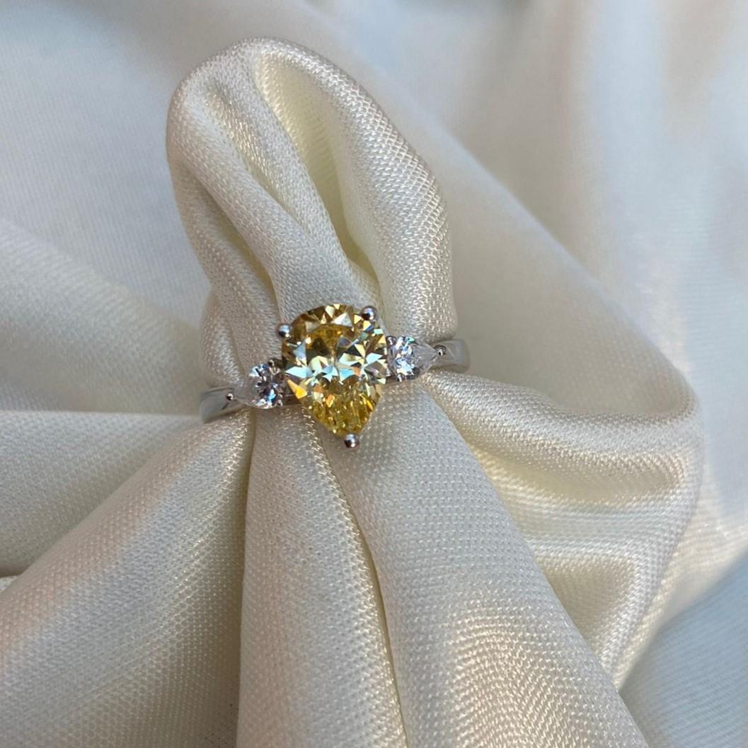YüzükMarkiz Safir Tek Taş Yüzük Rodyum  