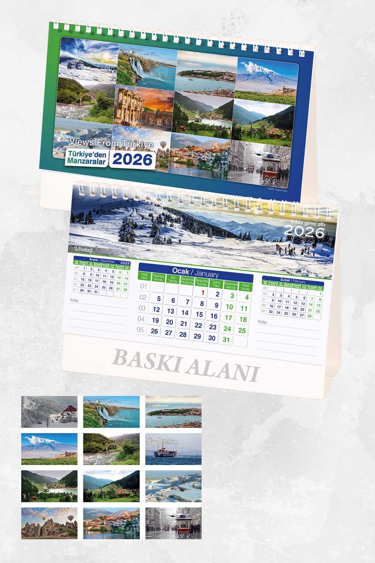 2026 Promosyon Özel Baskılı Uygun Masa Takvimi-PB1281