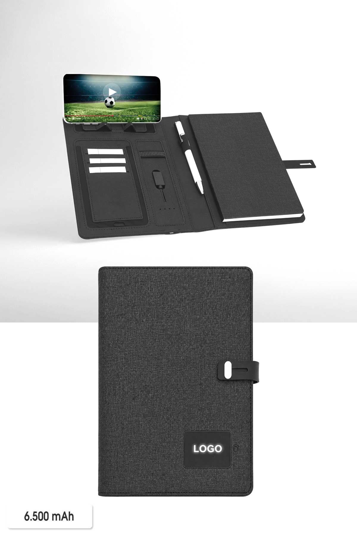 Firma Logo Baskılı Powerbank Defter Organizer-PB1111