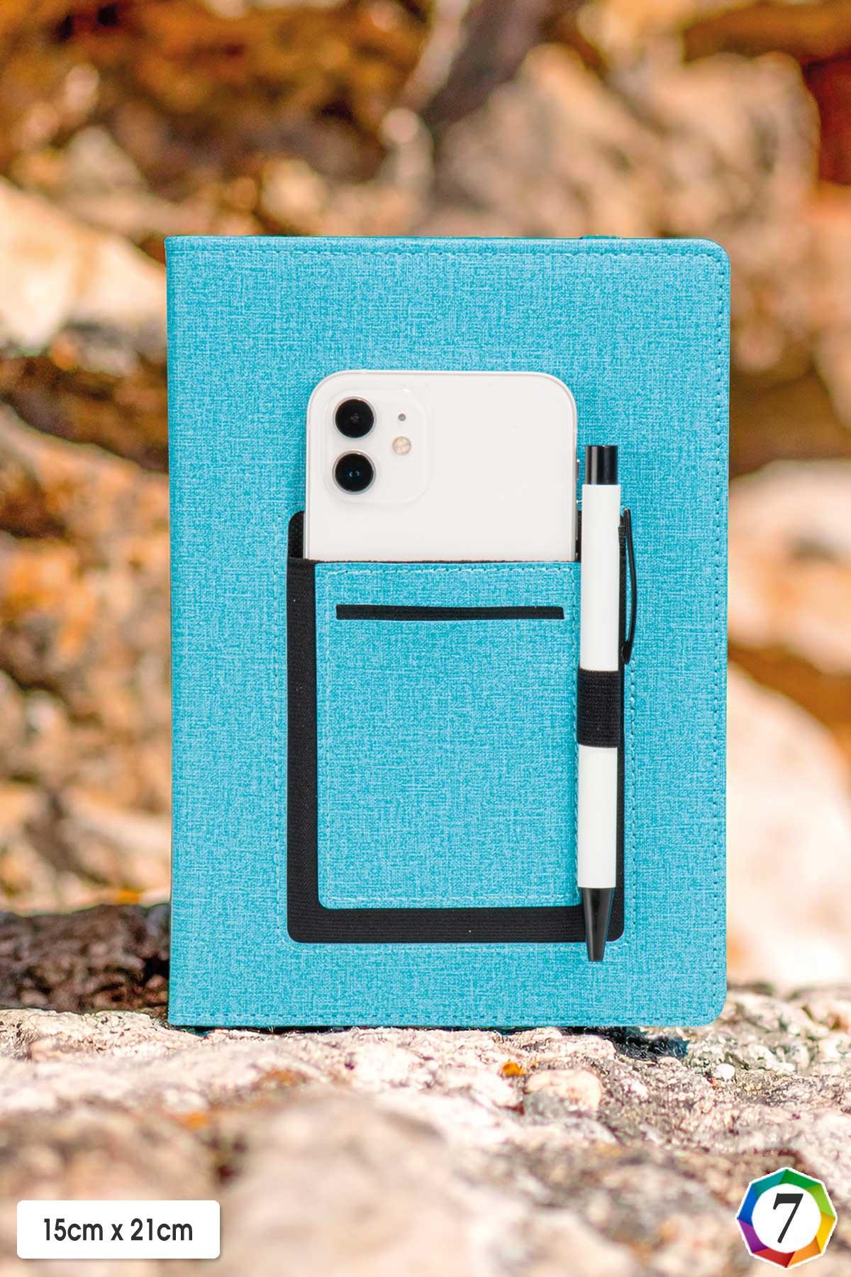 Telefon Bölmeli Termo Deri Kapak Tarihsiz Ajanda Promosyon Defter-PB1335