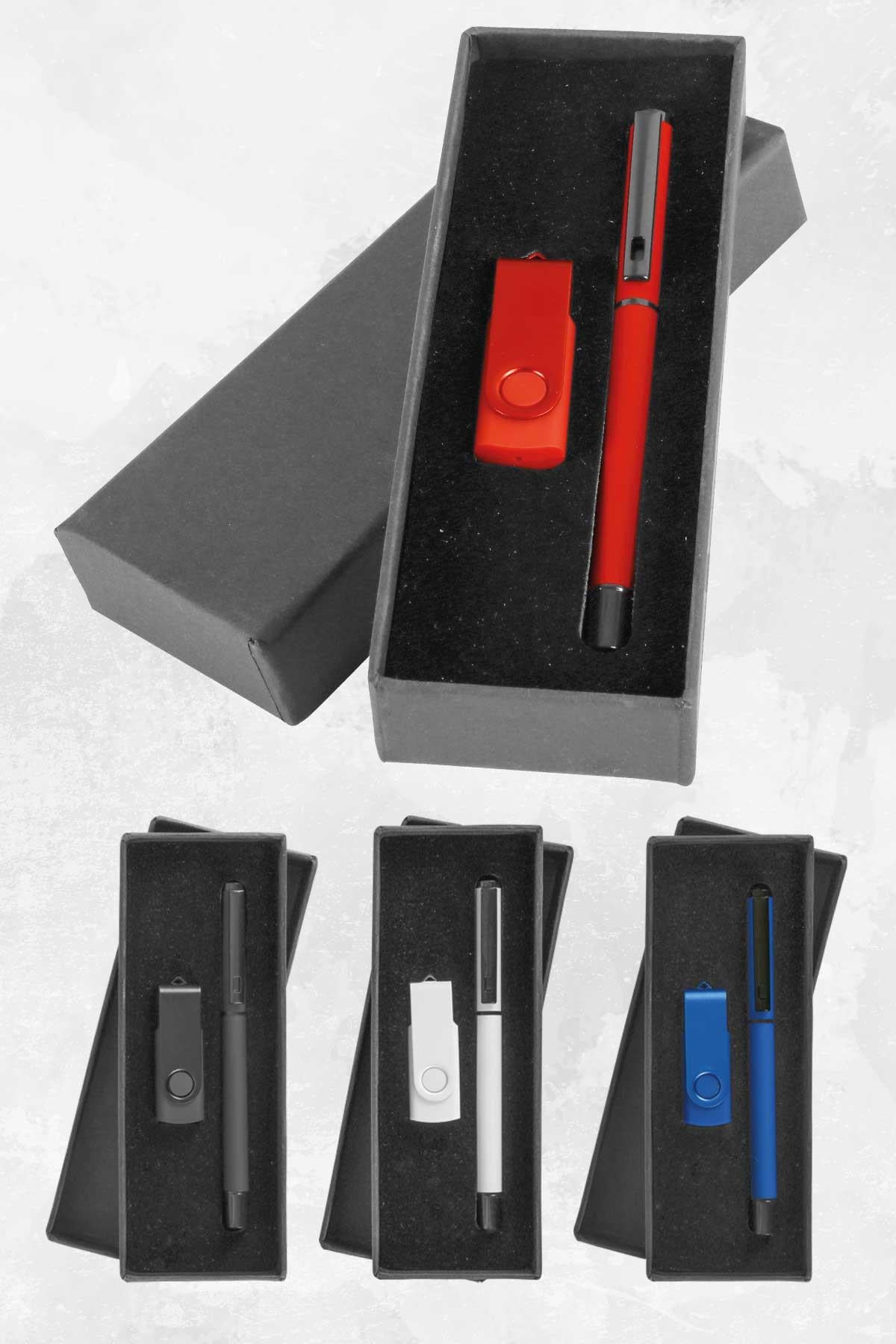 Baskılı Roller Kalem USB Set-PB1817