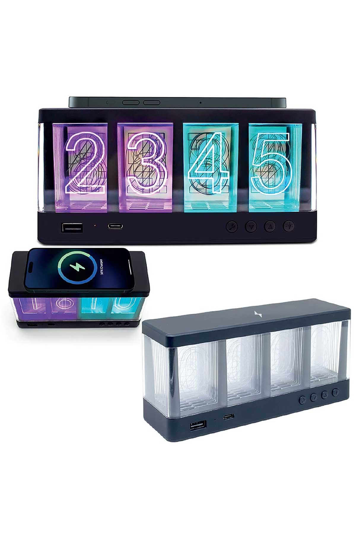 Fantastik Panel Saatli Wireless Kablosuz Şarj Cihazı-PB2614