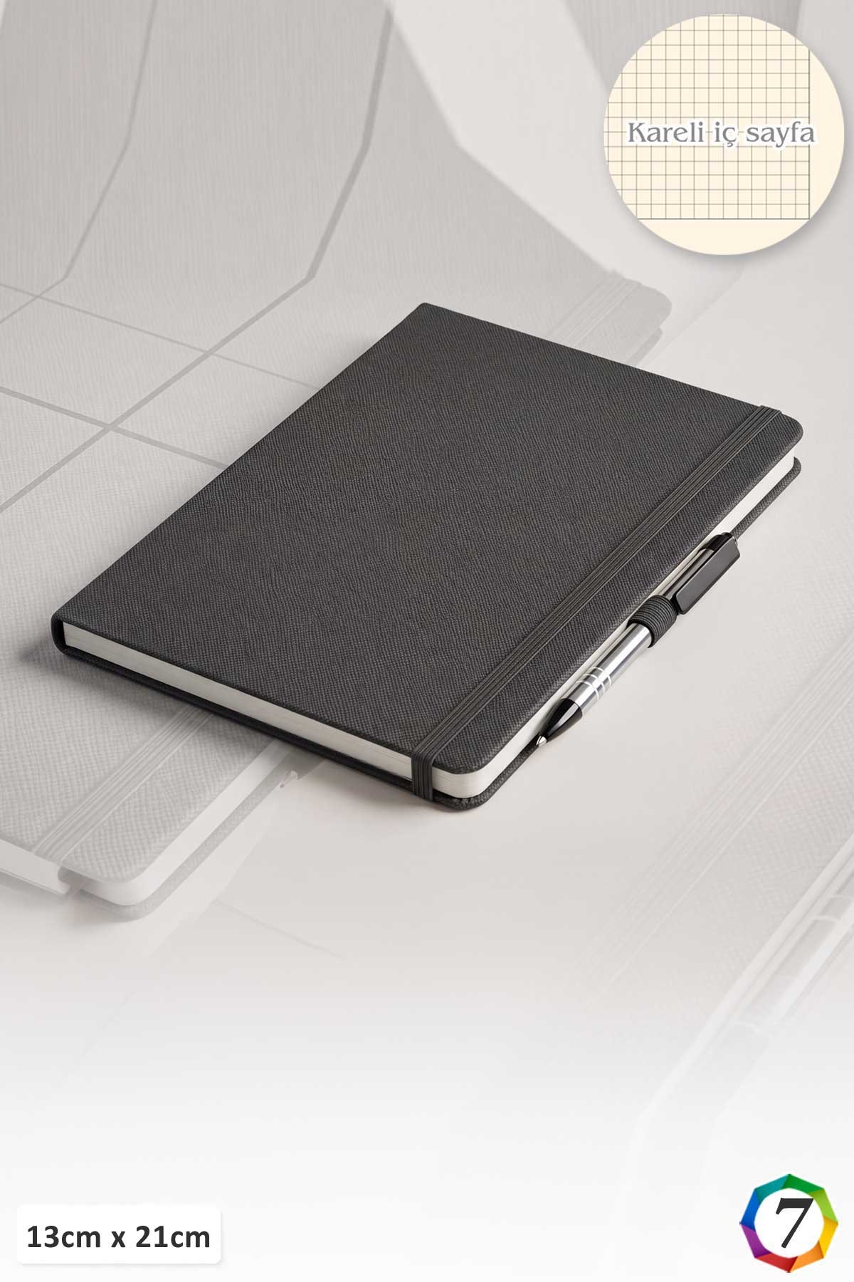 Kareli Termo Deri Kapak Promosyon Defter-PB1332