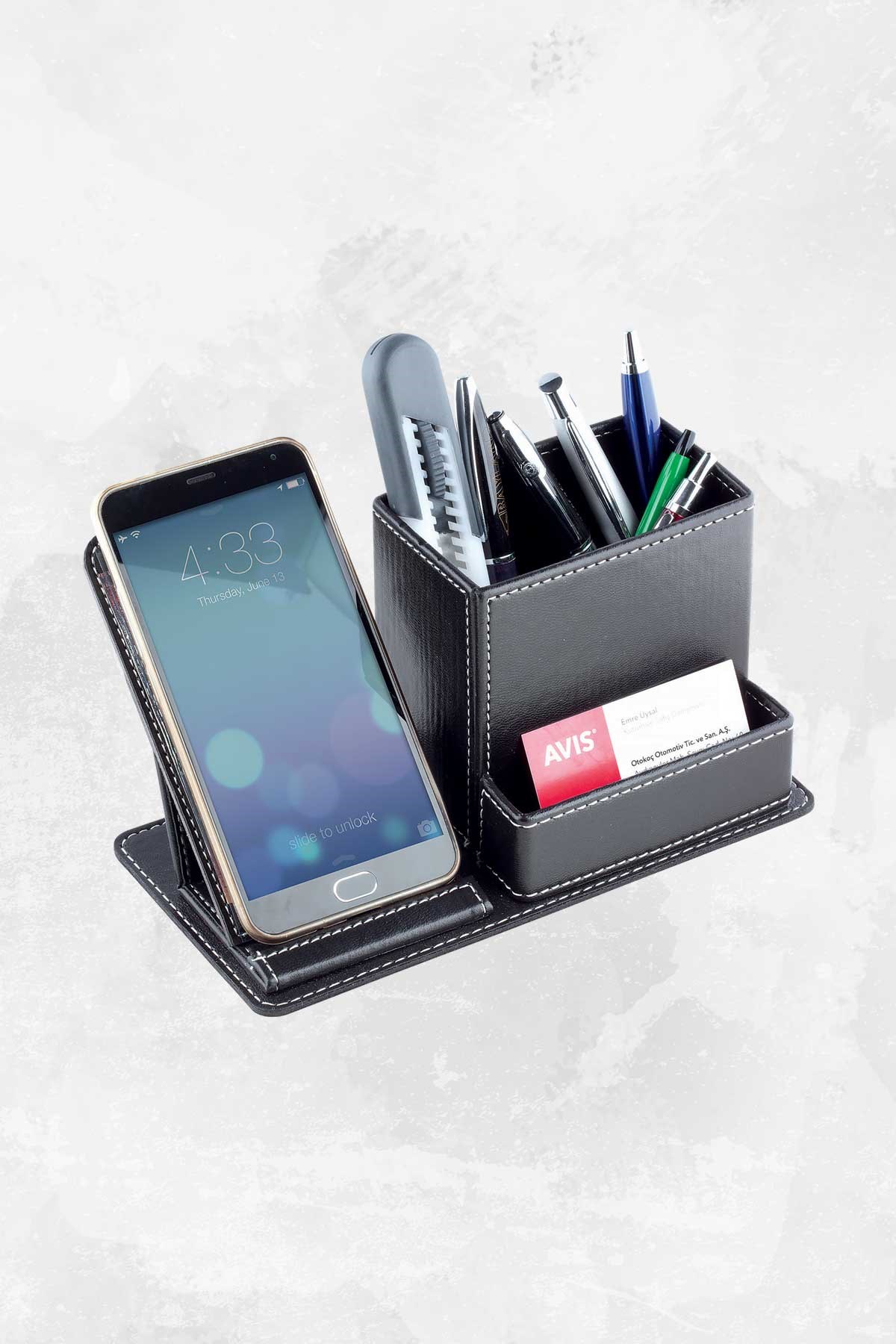 PB2413-Telefon Standlı Masaüstü Kalemlik