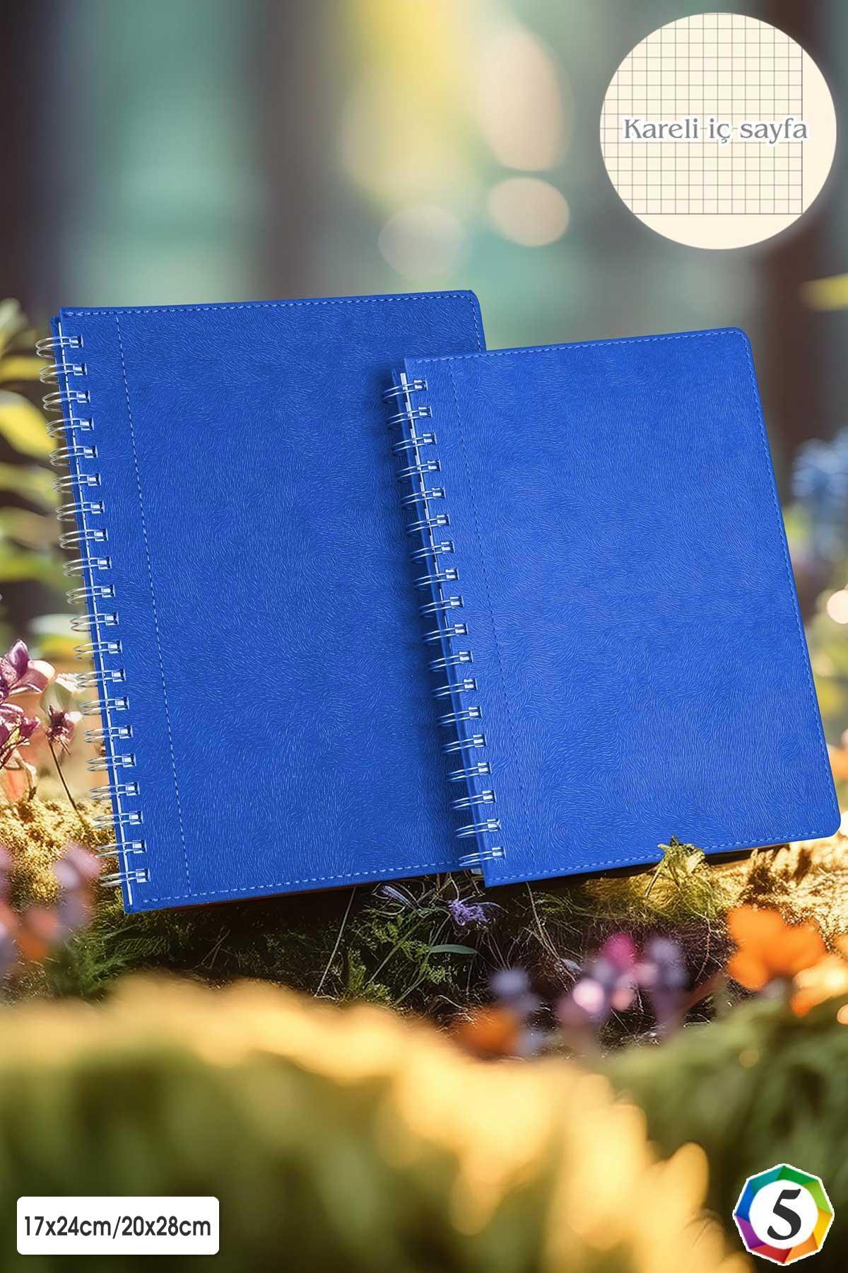 Termo Deri Kapak Spiralli Kareli Defter-PB1344