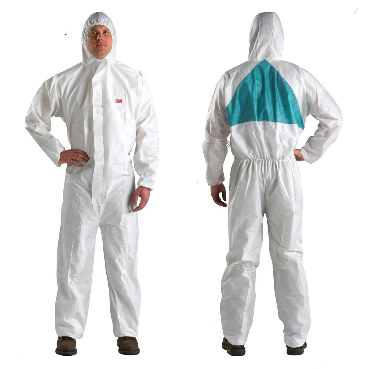 3M 4520 Beyaz + Yeşil Sırt Üçgenli Tulum  